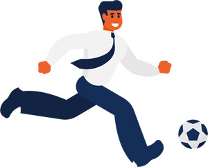 フリーイラスト サッカーしているビジネスマン