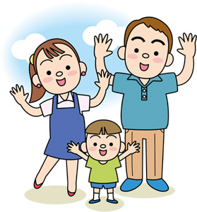 フリーイラスト 核家族