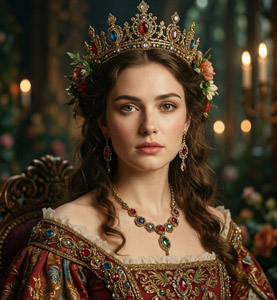 AI画像 王冠を被る女王