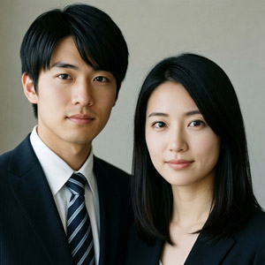 AI画像 若い男女の会社員