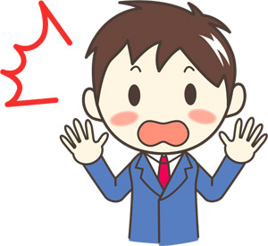 フリーイラスト 驚く男子学生
