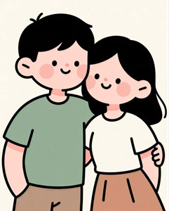 AI画像 寄り添うカップル
