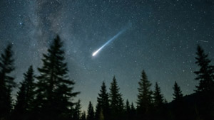 AI画像 星空と流星