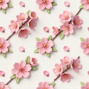 AI画像 造花のような桜の花の背景