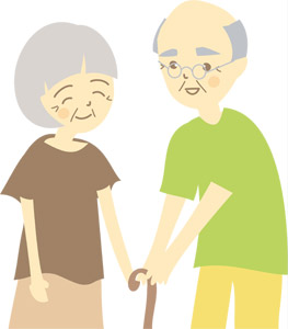 フリーイラスト 老夫婦