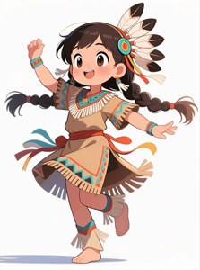 AI画像 踊るインディアンの女の子