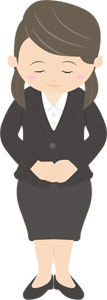 フリーイラスト お辞儀する女性会社員