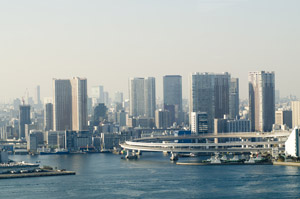 フリー写真 レインボーブリッジとその周辺の景色