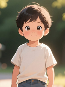 AI画像 Tシャツ姿の男の子