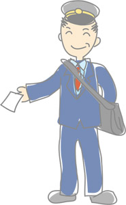 フリーイラスト 郵便配達員の男性