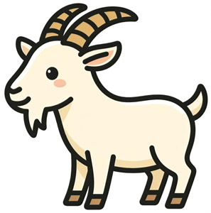 AI画像 横を向いたヤギ
