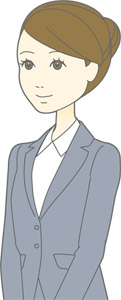フリーイラスト 斜めを向いたOL