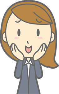 フリーイラスト 照れる女性会社員