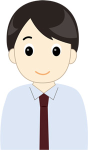 フリーイラスト ワイシャツとネクタイ姿のサラリーマン
