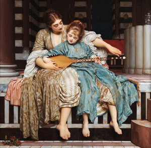 フリー絵画 フレデリック・レイトン 「音楽の稽古」 （1877）