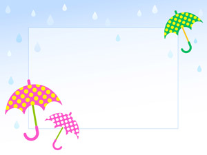 フリーイラスト 雨と傘のフレーム