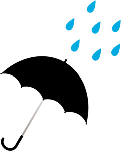 フリーイラスト 雨と傘