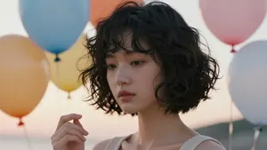 AI画像 風船とアジア人女性