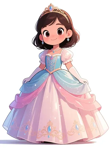 フリーAI画像, CC0 AI画像, イラスト（AI画像）, 人物（AI画像）, 子供（AI画像）, 女の子, 王女（プリンセス）, ドレス姿
