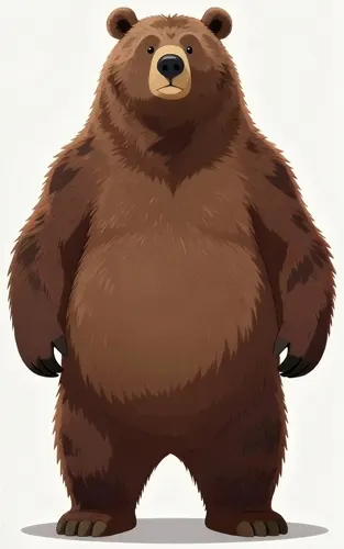 フリーAI画像, CC0 AI画像, イラスト（AI画像）, 動物（AI画像）, 哺乳類, 熊（クマ）, 立つ（動物）