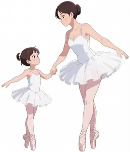 AI画像 親子のバレリーナ