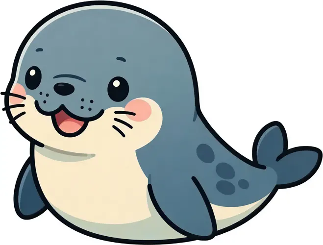 フリーAI画像, CC0 AI画像, イラスト（AI画像）, 動物（AI画像）, 哺乳類, 海豹（アザラシ）