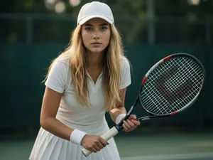 AI画像 ラケットを構える女子テニス選手