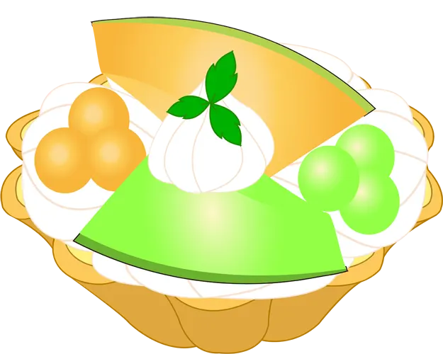 フリーイラスト, CC0 イラスト, ベクター, AI, 食べ物（イラスト）, 菓子, 洋菓子, ケーキ, タルト, メロン