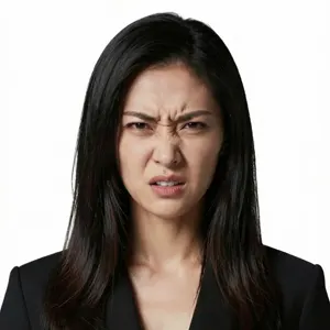 AI画像 怒りに満ちた女性会社員