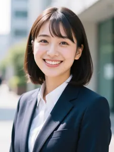 AI画像 戸外の女性会社員