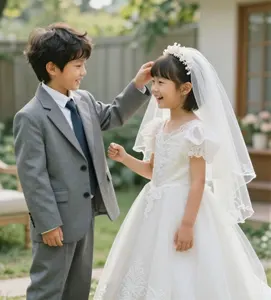 AI画像 子供の新郎新婦