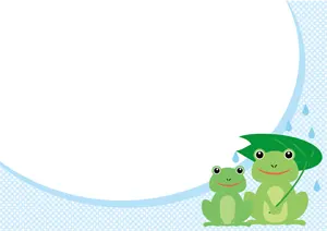 フリーイラスト 2匹のカエルの飾り枠