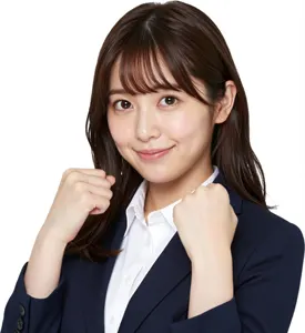 AI画像 応援する女性会社員