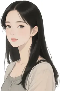 AI画像 黒髪の若い女性