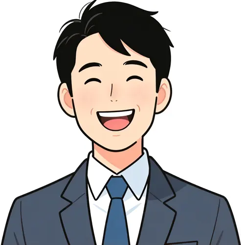 フリーAI画像, CC0 AI画像, イラスト（AI画像）, 人物（AI画像）, 男性（AI画像）, ビジネス, 仕事, 職業, ビジネスマン, サラリーマン, メンズスーツ, 笑顔（笑う）