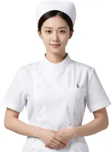 AI画像 白背景と女性看護師