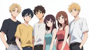 AI画像 6人の男女の若者たち