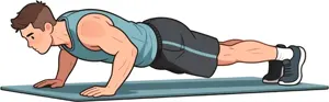 AI画像 腕立て伏せをしている男性