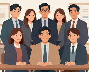 AI画像 会社の人々