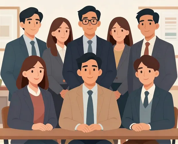 フリーAI画像, CC0 AI画像, イラスト（AI画像）, 人物（AI画像）, 集団（グループ）, ビジネス, 仕事, 職業, ビジネスマン, サラリーマン, ビジネスウーマン, オフィスレディ（OL）, 会社, 仲間
