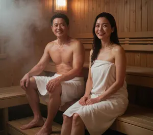 AI画像 サウナに入った夫婦
