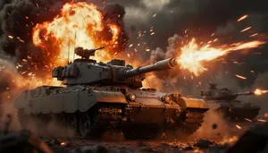 AI画像 戦闘中の戦車