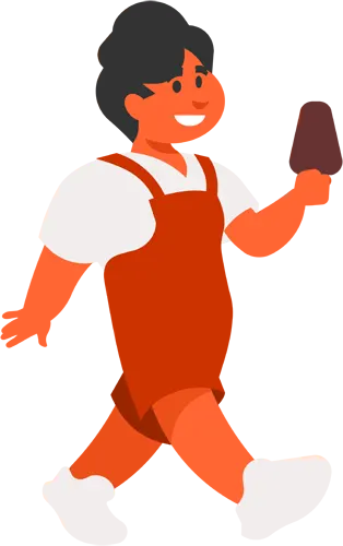 フリーイラスト, CC0 イラスト, ベクター, AI, 人物（イラスト）, 子供（イラスト）, 男の子, アイスクリーム, 歩く, 全身（イラスト）