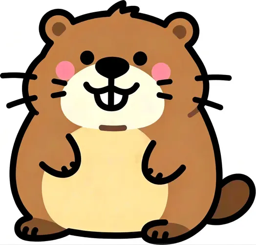 フリーAI画像, CC0 AI画像, イラスト（AI画像）, 動物（AI画像）, 哺乳類, ビーバー