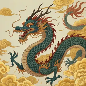 AI画像 雲と龍