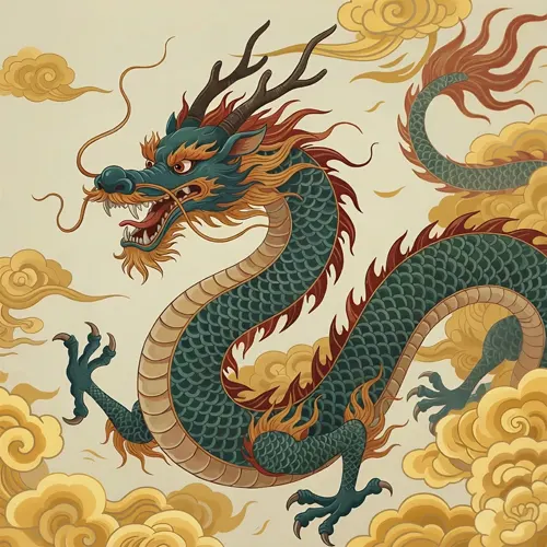 フリーAI画像, CC0 AI画像, イラスト（AI画像）, 神話・伝説の生物, 龍（竜）, ドラゴン, 雲