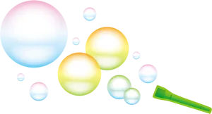 フリーイラスト 吹き棒で飛ばすシャボン玉