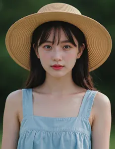 AI画像 麦わら帽子を被るアジア人女性