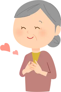 フリーイラスト 恋するおばあさん