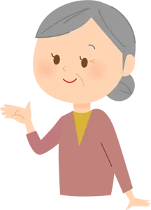 フリーイラスト 紹介するおばあさん
